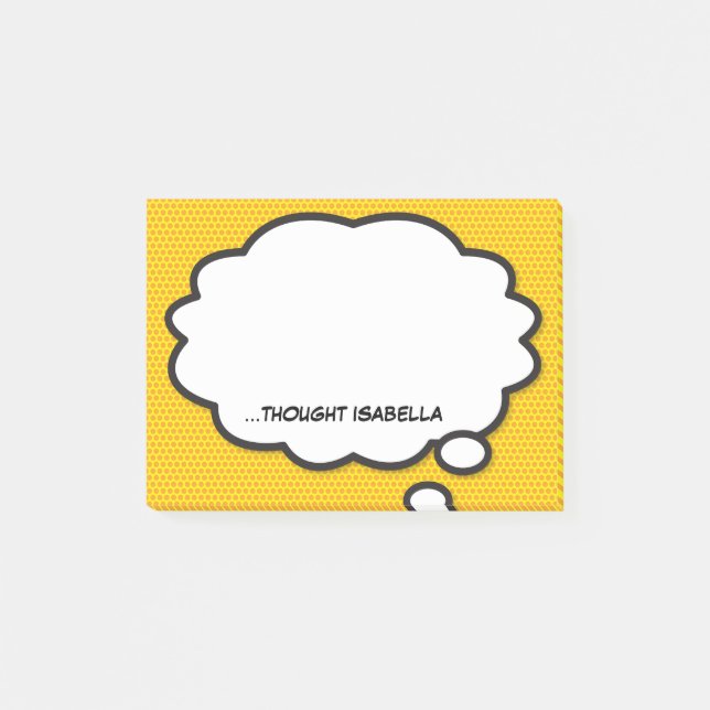 Personlig serietidning Rolig Tanke Bubbla Post-it Block (Framsida)