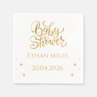 Personlig servett för baby shower med namn och dat