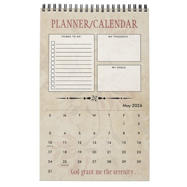 Personlig Service Prayer Recovery Gift-plan Kalender (May 2026)