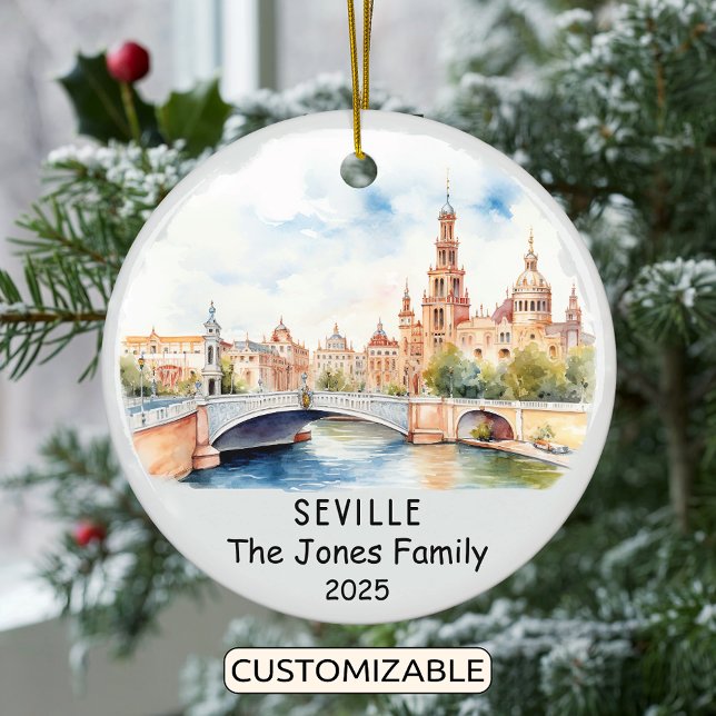 Personlig Sevilla Ornament, Spanien Julgransprydnad Keramik (Skapare uppladdad)
