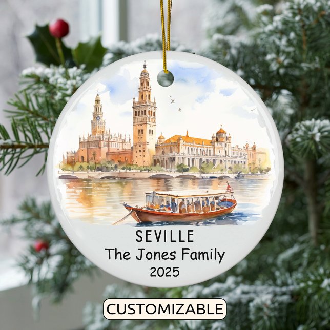 Personlig Sevilla Ornament, Spanien Julgransprydnad Keramik (Skapare uppladdad)