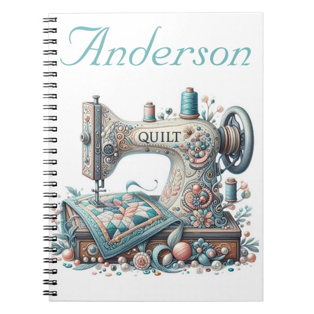 Personlig Sewing Maskin Anteckningsbok (Framsidan)