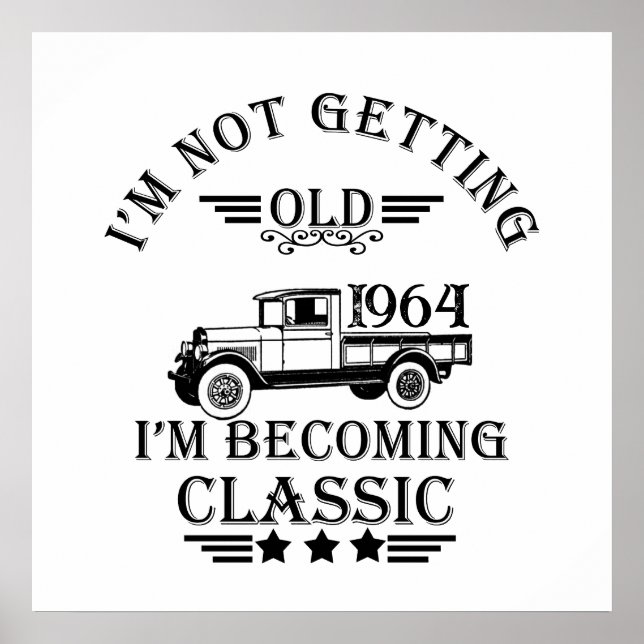 Personlig sextio vintage 60-årsfest poster (Framsidan)