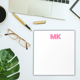 Personlig Shadow Monogram Initial Rosa Anteckningsblock