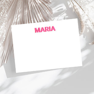 Personlig Shadow Monogram Initial Rosa Anteckningskort