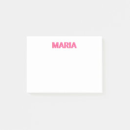 Personlig Shadow Monogram Initial Rosa Post-it Block
