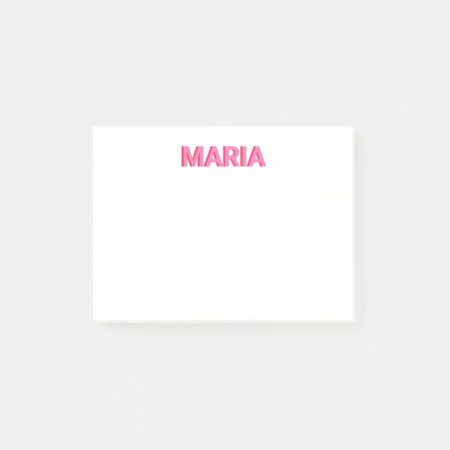 Personlig Shadow Monogram Initial Rosa Post-it Block (Framsida)