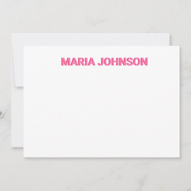 Personlig Shadow Monogram Initial Rosa Tack Kort (Framsida)