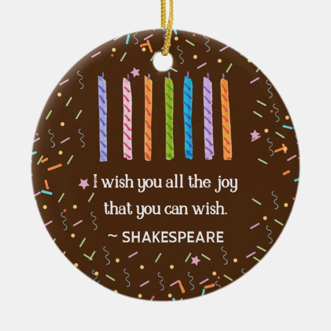 Personlig Shakespeare Birthday Chocolate Cake Julgransprydnad Keramik (Framsidan)