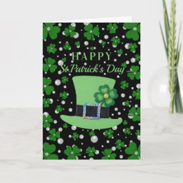 Personlig shamrock för St. Patrick's Day med pärlo Kort