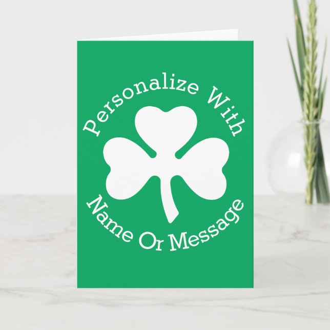 PERSONLIG Shamrock St patricks day Kort (Framsida)