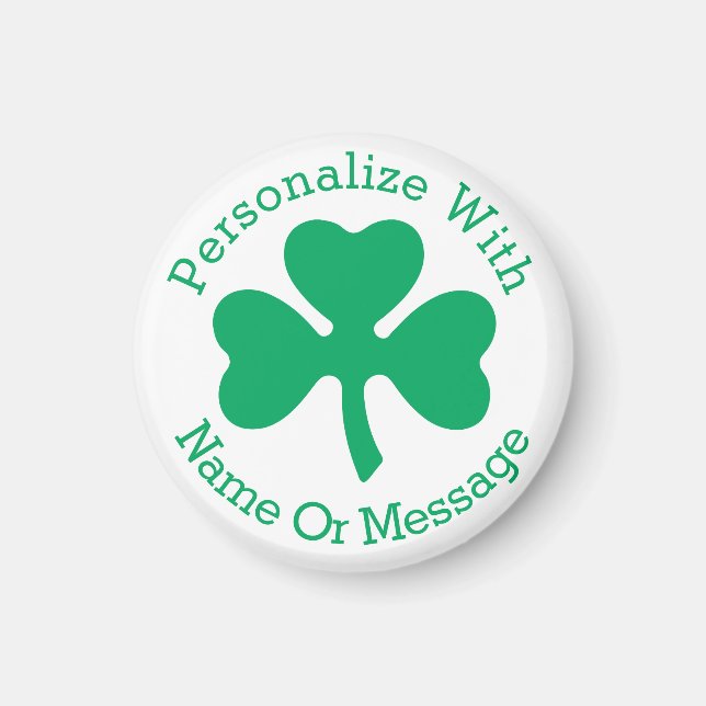 PERSONLIG Shamrock St patricks day Magnet (Framsidan)