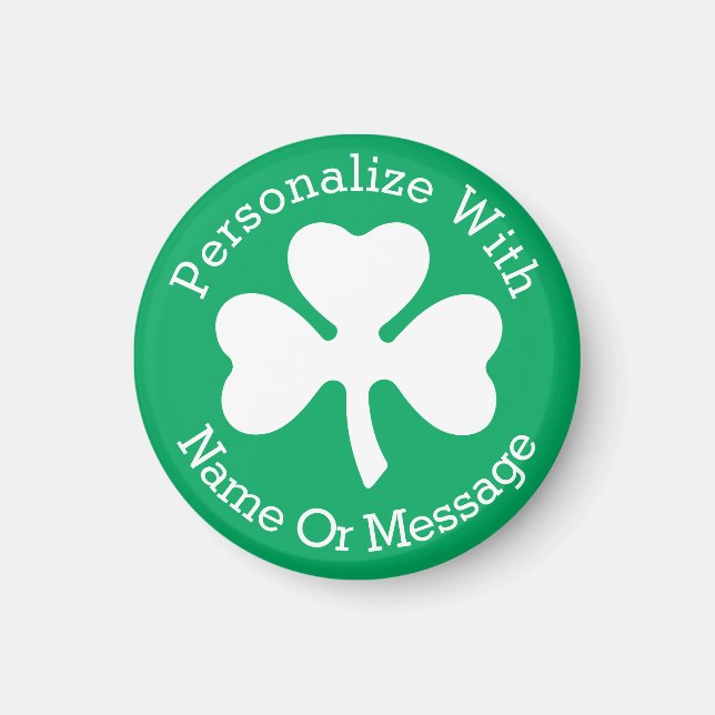 PERSONLIG Shamrock St patricks day Magnet (Framsidan)
