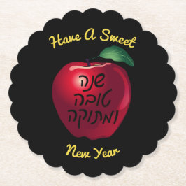 Personlig Shanah Tovah Red Apple Underlägg Papper