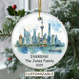Personlig Shanghai Ornament, China Julgransprydnad Keramik