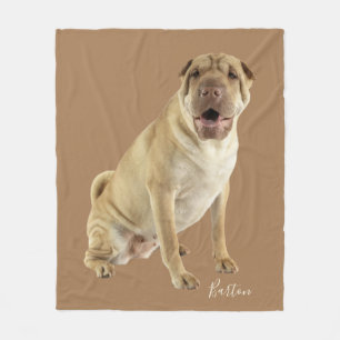 Personlig Shar Pei Hund Photo Fleecefilt