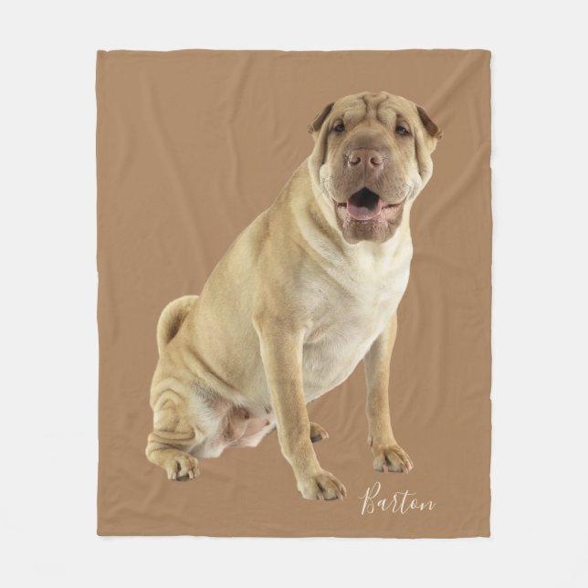 Personlig Shar Pei Hund Photo Fleecefilt (Framsidan)