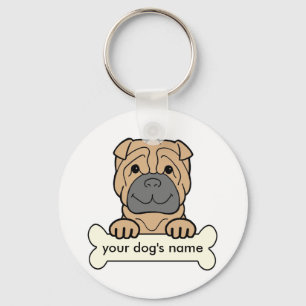 Personlig Shar-Pei Nyckelring