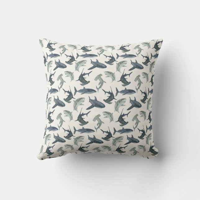 Personlig Shark Pillow - Ocean Pillow Kudde (Baksida)