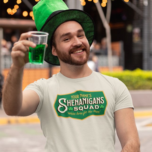 Personlig Shenanigan Squad T-Shirt (Get into some irish mischief this St Pats with this Shenanigans Squad personalized tshirt!)