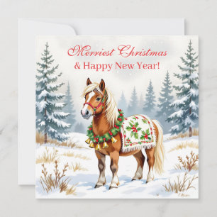 Personlig Shetland Ponny Jul Julkort