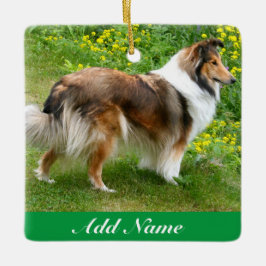 Personlig Shetland Sheepdog - Sheltie Hund Julgransprydnad Keramik