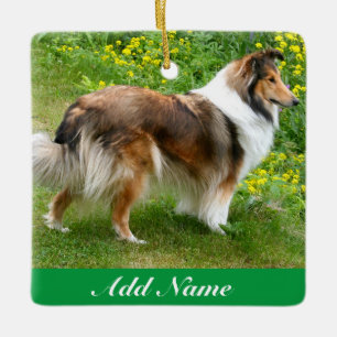 Personlig Shetland Sheepdog - Sheltie Hund Julgransprydnad Keramik
