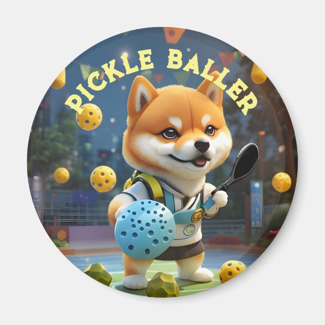 Personlig Shiba Inu Pickleball Paddle Magnet (Framsidan)
