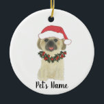 Personlig Shih Tsu (Blonde Tan Golden) Julgransprydnad Keramik<br><div class="desc">Gör den trevliga listan i år med ett namn på din favoritshih tzu-elf!</div>