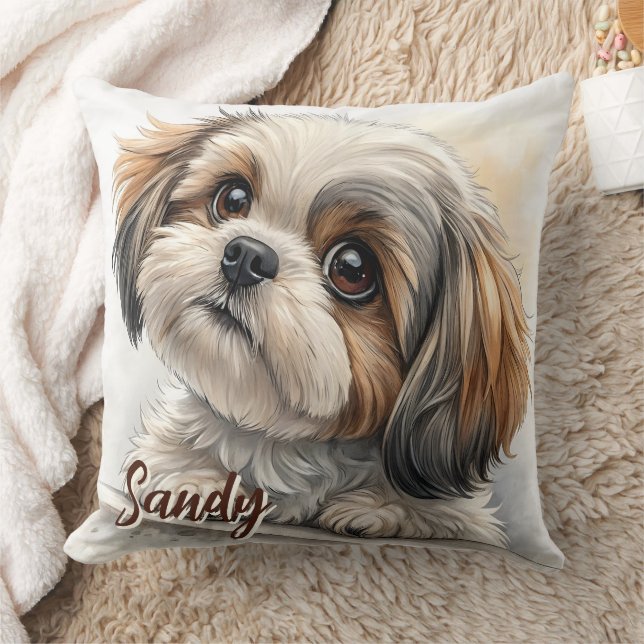 Personlig Shih Tzu Älskare Dekorativ kudde (Filt)