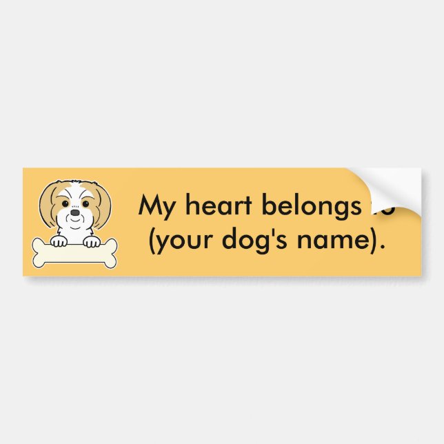 Personlig Shih Tzu Bildekal (Framsidan)