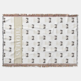 Personlig Shih Tzu (Black & White) Rosa & White Filt