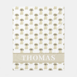 Personlig Shih Tzu (Guldblond) Tan Fleecefilt