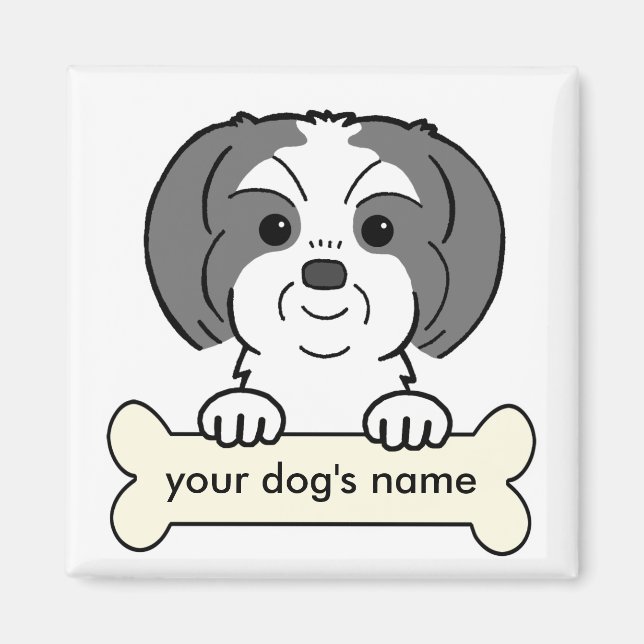 Personlig Shih Tzu Magnet (Framsidan)