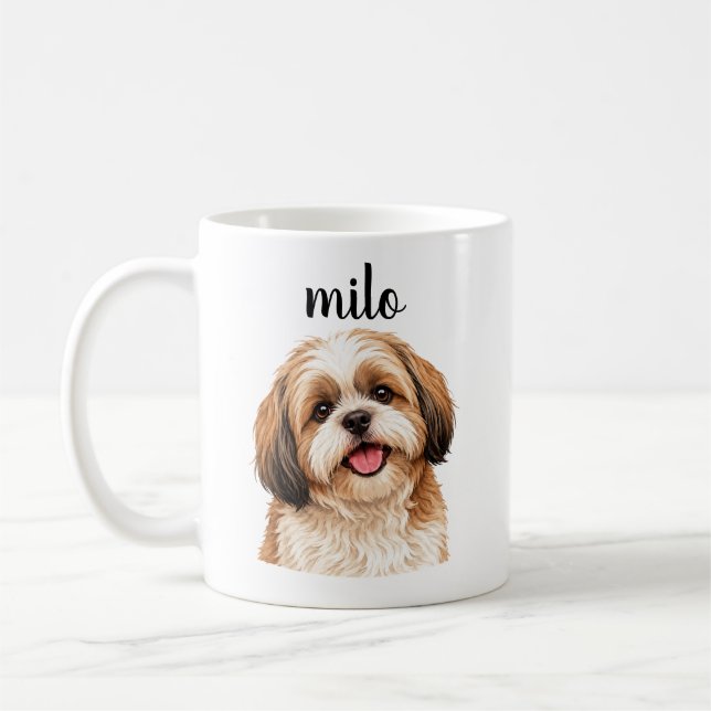 Personlig Shih Tzu “Milo” Hundmugg Kaffemugg (Vänster)