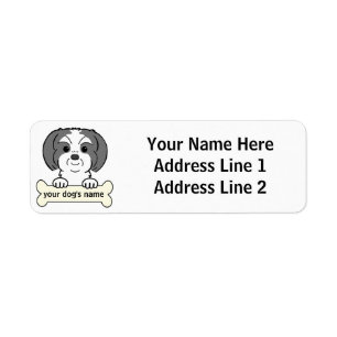 Personlig Shih Tzu Returadress Etikett