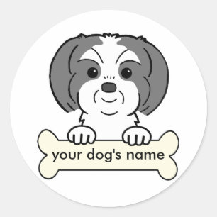Personlig Shih Tzu Runt Klistermärke