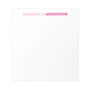 Personlig Shock rosa Chic fet stil för hennes Namn Anteckningsblock