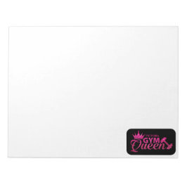 Personlig shock rosa faux glitter gym drottning anteckningsblock