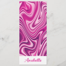 Personlig Shock rosa Liquid Marble Bookmark