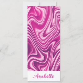 Personlig Shock rosa Liquid Marble Bookmark