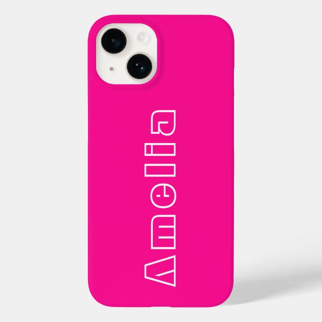 Personlig Shock rosa Monogram Namn (Baksida)