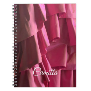 Personlig Shock rosa Ruffles Modern Mönster Anteckningsbok