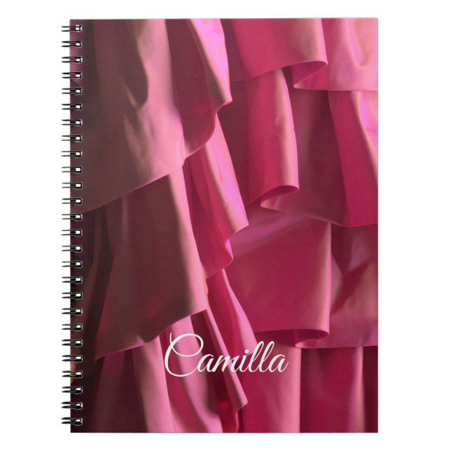 Personlig Shock rosa Ruffles Modern Mönster Anteckningsbok (Framsidan)
