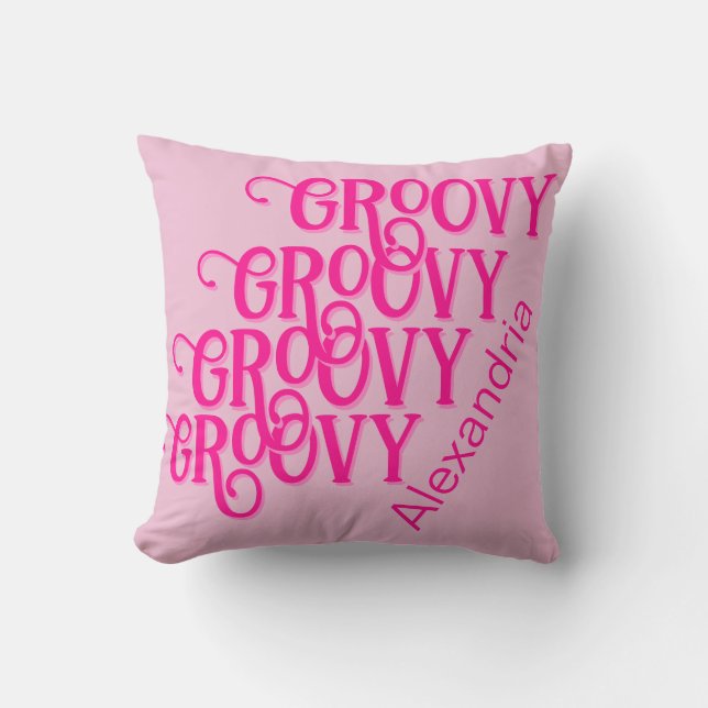 Personlig Shock rosa Typografi Kudde (Framsida)