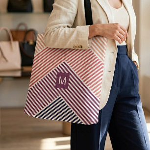 Personlig shoppingväska med randigt konstnärsmönst tygkasse