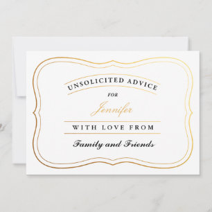 Personlig Shower Advice Cards Bride eller New mamm Rådkort