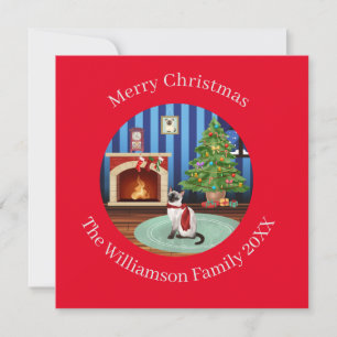 Personlig Siamese Kattunge jul Julkort