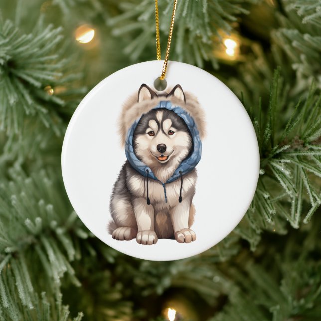 Personlig Siberian husky Hund Art Julgransprydnad Keramik (Träd)