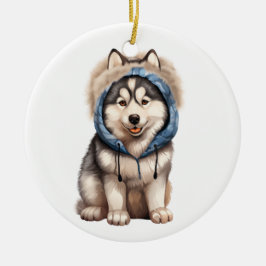 Personlig Siberian husky Hund Art Julgransprydnad Keramik